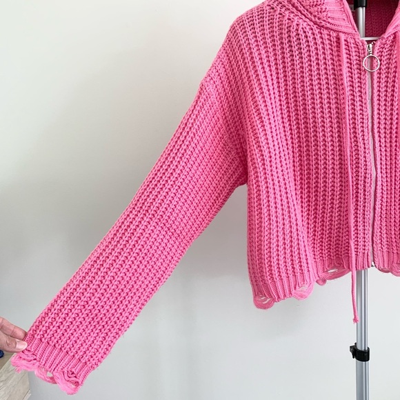 Miracle Zip Front Hooded Knit Sweater - Picture 3 of 8